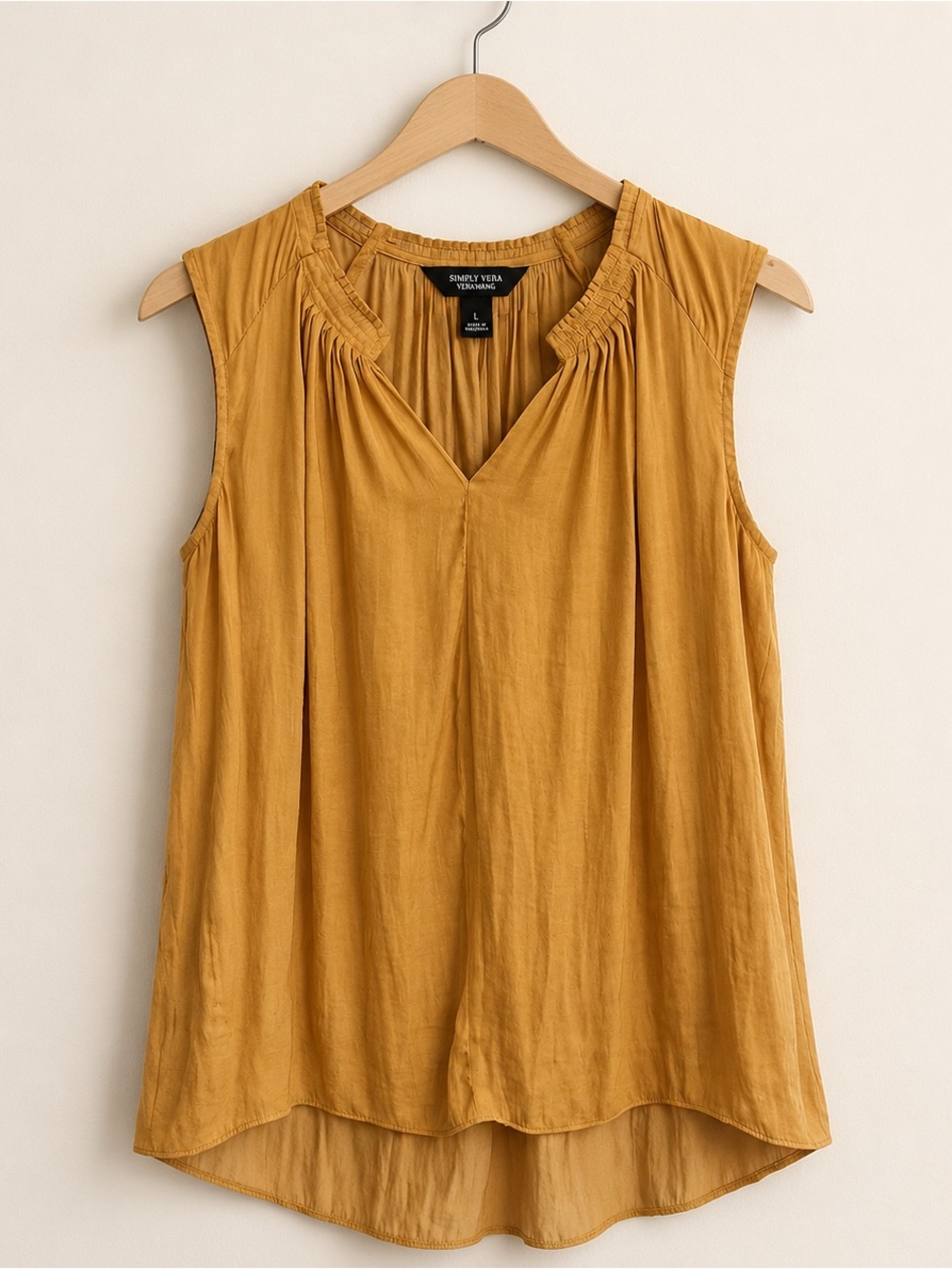 Simply Vera Vera Wang Mustard V-Neck Sleeveless Blouse